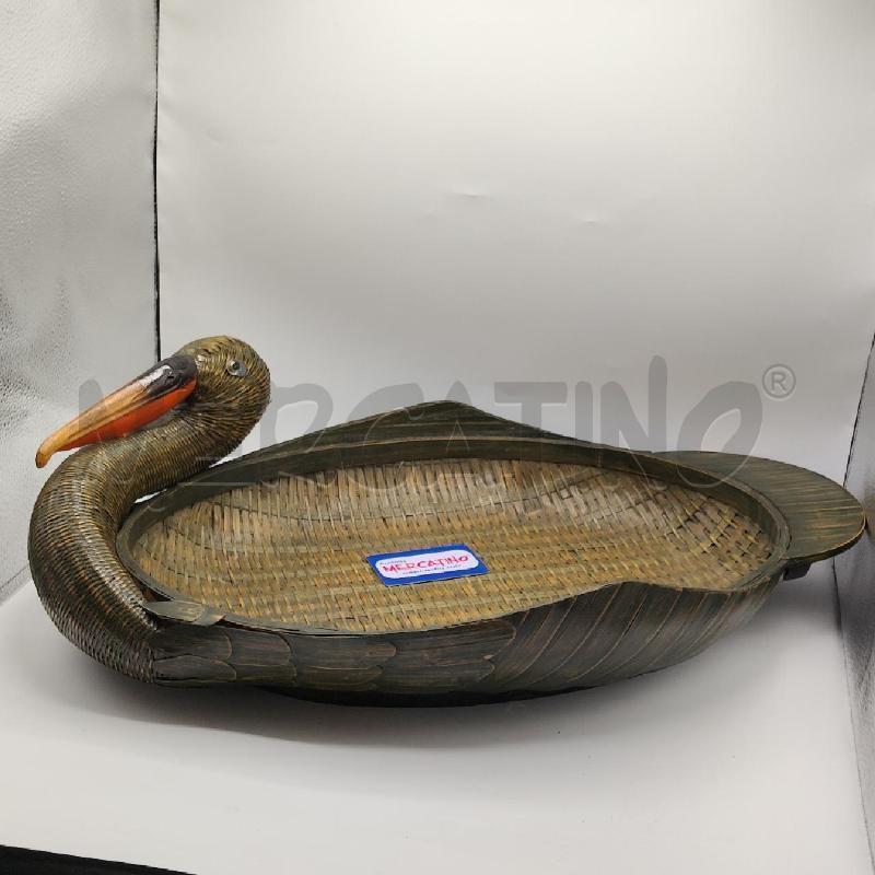 CENTROTAVOLA BAMBU FORMA UCCELLO ESOTICO CM 63 X 36 | Mercatino dell'Usato Torino san paolo 1