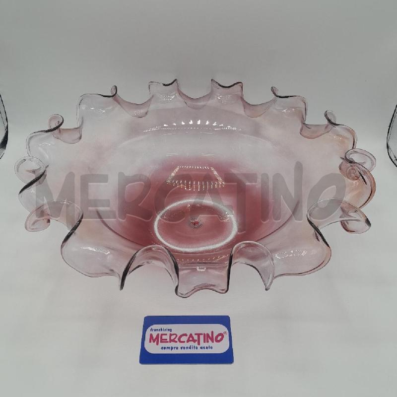 CENTROTAVOLA ROSA VETRO MURANO PARISI  | Mercatino dell'Usato Torino san paolo 1