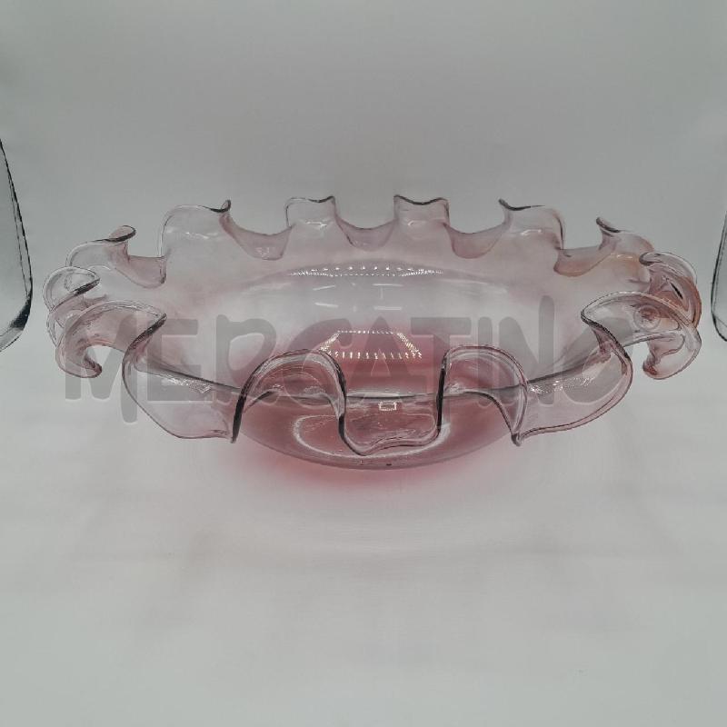 CENTROTAVOLA ROSA VETRO MURANO PARISI  | Mercatino dell'Usato Torino san paolo 2