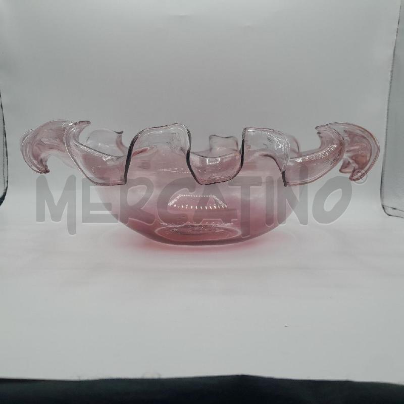 CENTROTAVOLA ROSA VETRO MURANO PARISI  | Mercatino dell'Usato Torino san paolo 3
