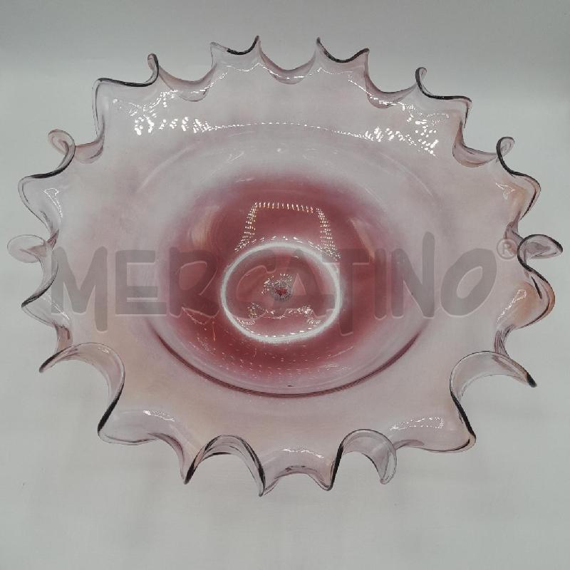 CENTROTAVOLA ROSA VETRO MURANO PARISI  | Mercatino dell'Usato Torino san paolo 4