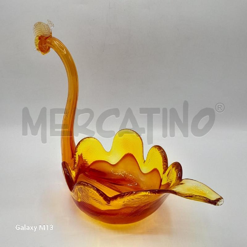 CIGNO VETRO ARANCIONE SOFFIATO A BOCCA | Mercatino dell'Usato Torino san paolo 2