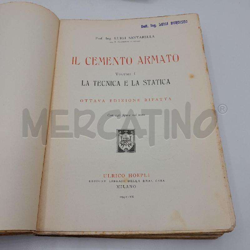 COPPIA IL CEMENTO ARMATO L SANTARELLA HOEPLI 1940 | Mercatino dell'Usato Torino san paolo 3