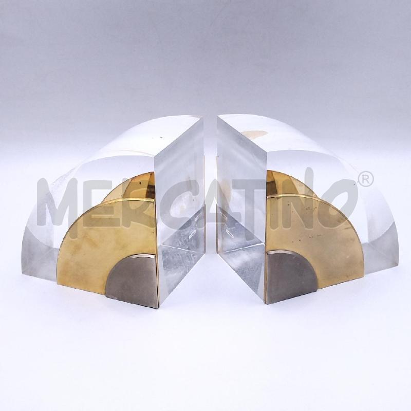 FERMA LIBRI PLEXIGLASS OTTONE DESIGN  | Mercatino dell'Usato Torino san paolo 3