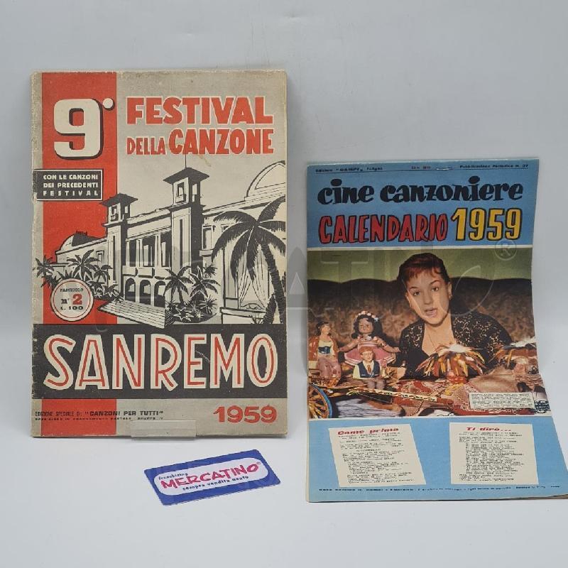 LIBRETTO SANREMO 1959 + CALENDARIO 1959 | Mercatino dell'Usato Torino san paolo 1