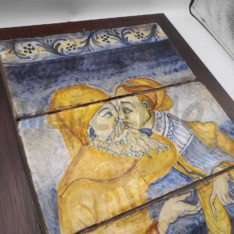 QUADRO MATTONELLE DERUTA COPPIA AMANTI CM 28 X 42 | Mercatino dell'Usato Torino san paolo 3