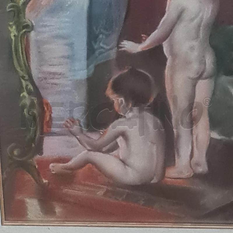 QUADRO PASTELLO 2 BIMBI AL FOCOLARE CM 35 X 50 | Mercatino dell'Usato Torino san paolo 2