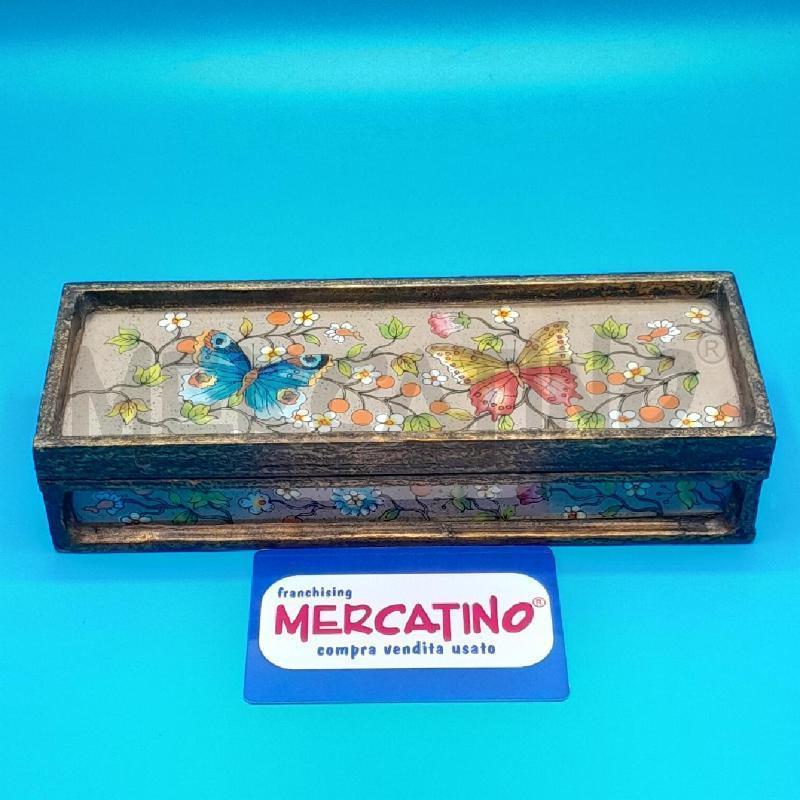 SCATOLA RETT LEGNO FARFALLE  | Mercatino dell'Usato Torino san paolo 1