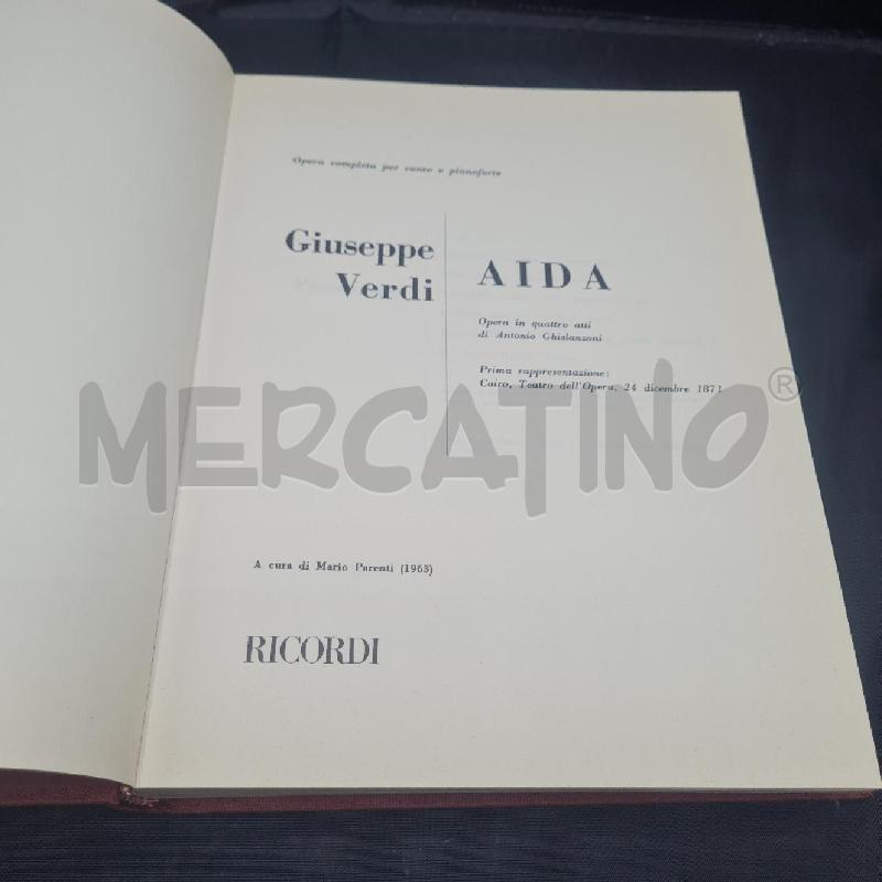 SPARTITO AIDA RICORDI  | Mercatino dell'Usato Torino san paolo 2