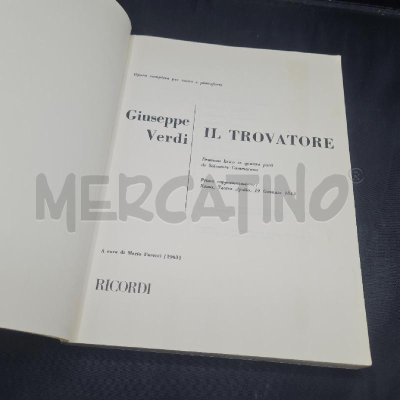 SPARTITO IL TROVATORE RICORDI  | Mercatino dell'Usato Torino san paolo 2