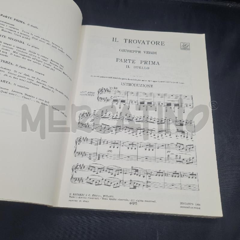 SPARTITO IL TROVATORE RICORDI  | Mercatino dell'Usato Torino san paolo 3