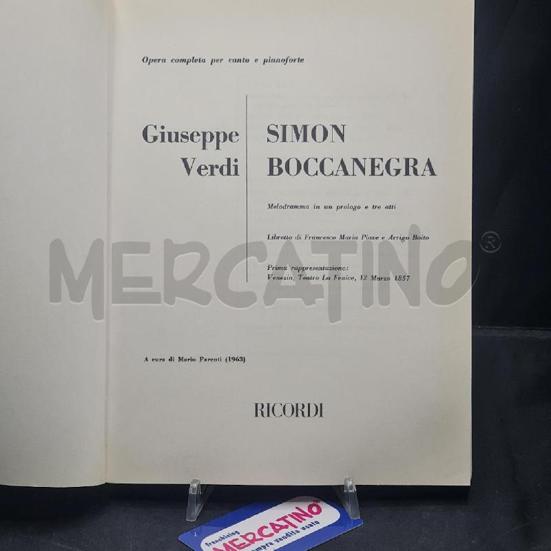 SPARTITO SIMON BOCCANEGRA RICORDI  | Mercatino dell'Usato Torino san paolo 2