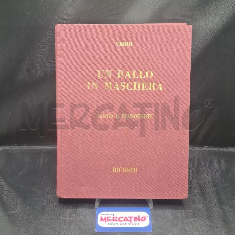 SPARTITO UN BALLO IN MASCHERA RICORDI | Mercatino dell'Usato Torino san paolo 1