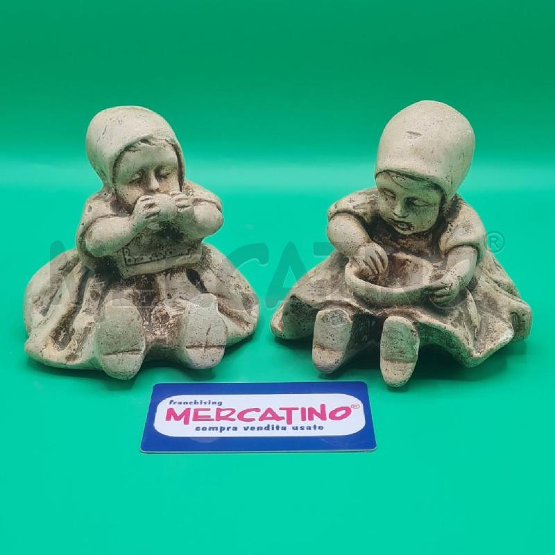 STATUE FAENZA BAMBINE GESSO COPPIA  | Mercatino dell'Usato Torino san paolo 1