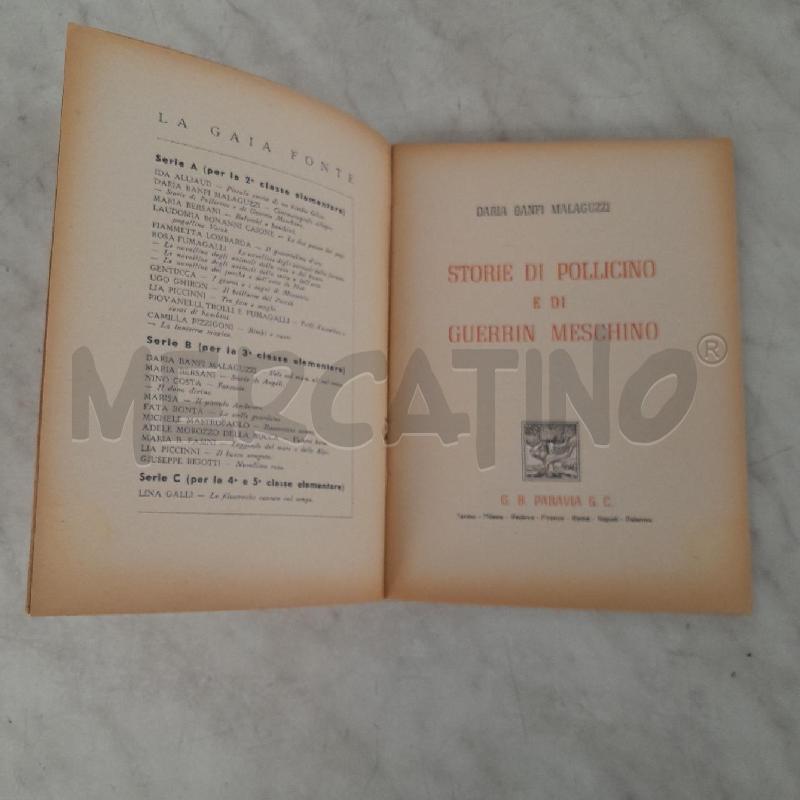 STORIE DI POLLICINO E DI GUERRIN MESCHINO PARAVIA 1949 | Mercatino dell'Usato Torino san paolo 2