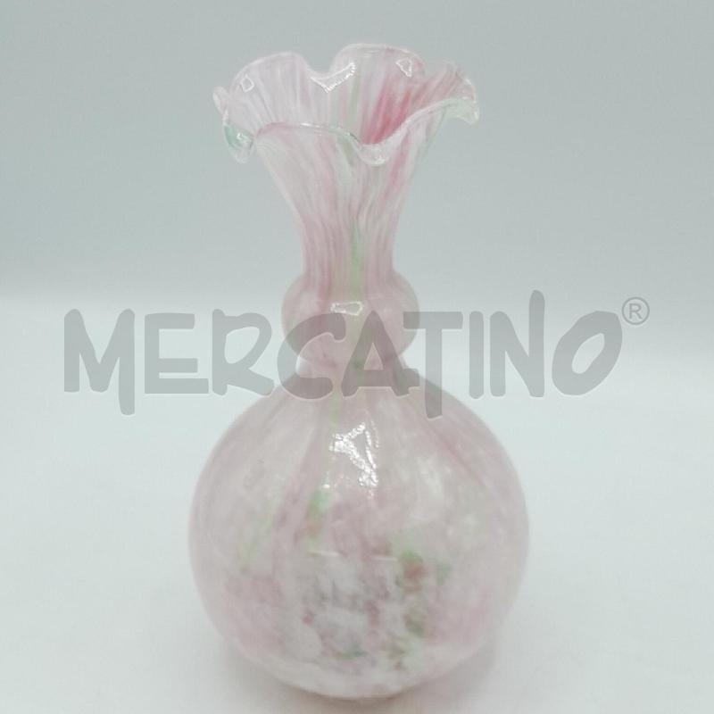 VASO VETRO MURANO ROSA SUMATURE VERDI  | Mercatino dell'Usato Torino san paolo 2