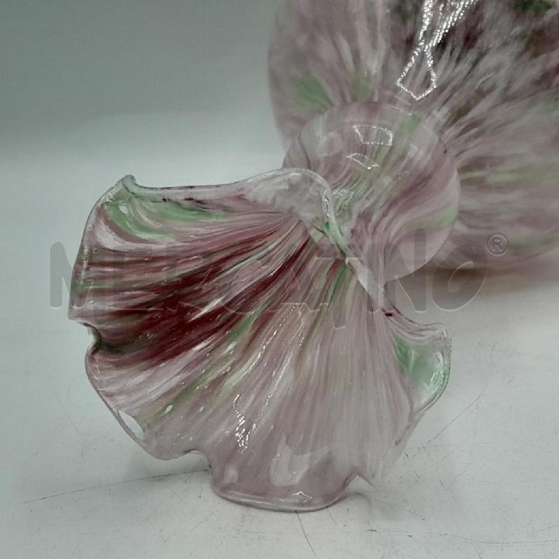VASO VETRO MURANO ROSA SUMATURE VERDI  | Mercatino dell'Usato Torino san paolo 3