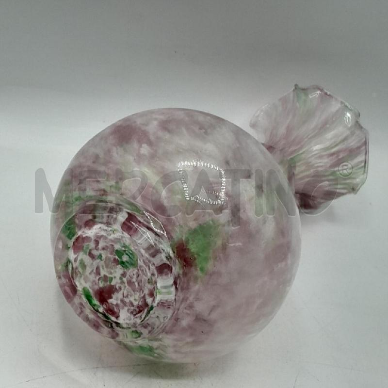 VASO VETRO MURANO ROSA SUMATURE VERDI  | Mercatino dell'Usato Torino san paolo 4