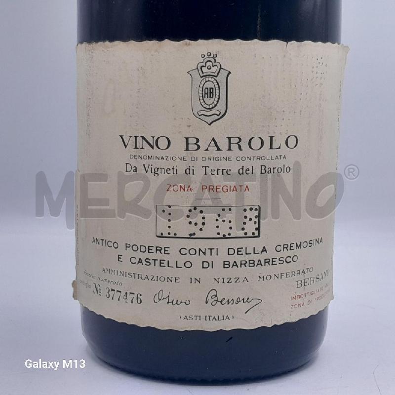 VINO BAROLO CREMOSINA 1968 | Mercatino dell'Usato Torino san paolo 2