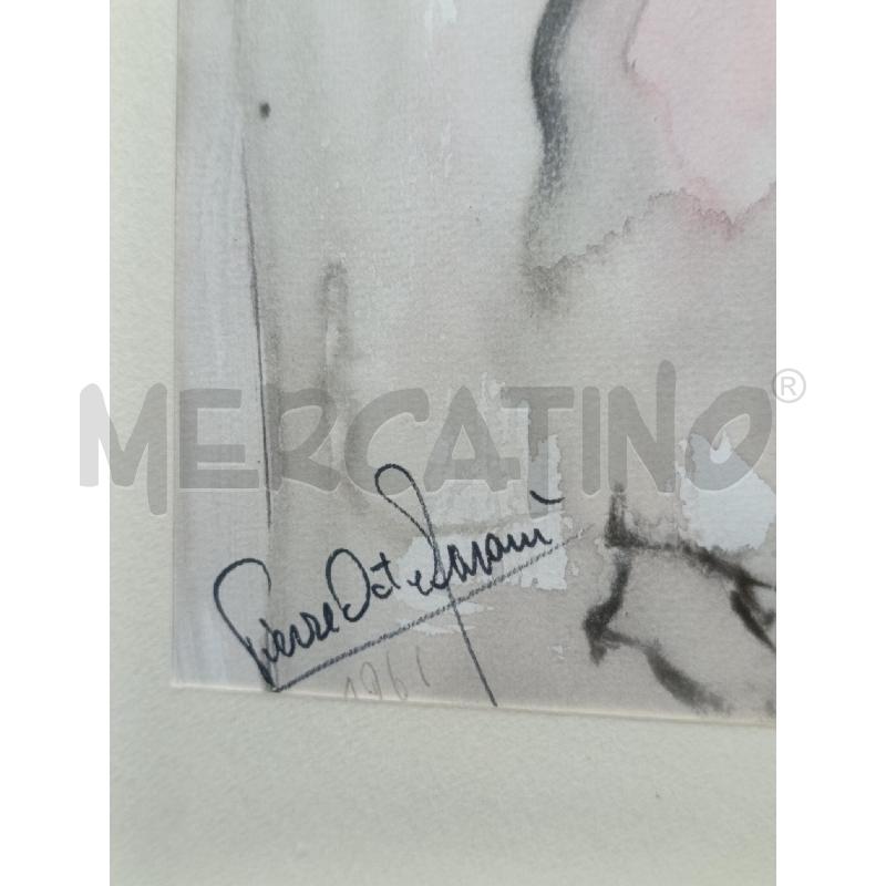 ACQUARELLO PIERRE FASANI FIGURE ASTRATTE | Mercatino dell'Usato Torino nizza 3