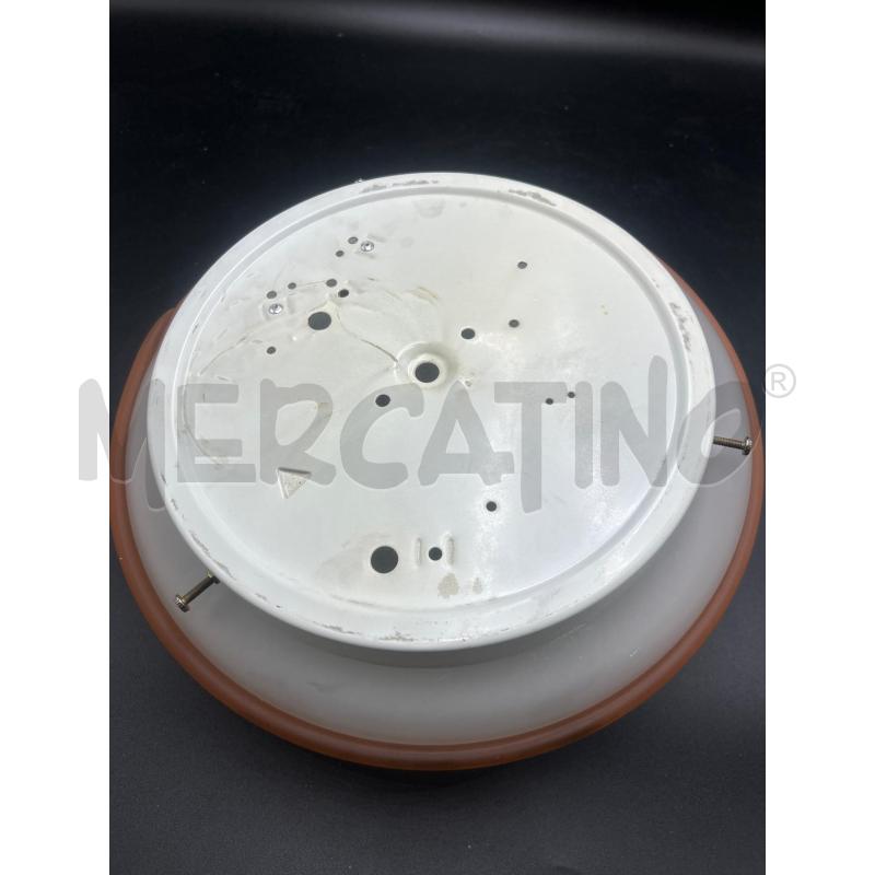 APPLIQUE TONDO CON BORDINO ARANCIONE TUBOLARE IN VETRO  | Mercatino dell'Usato Torino nizza 3