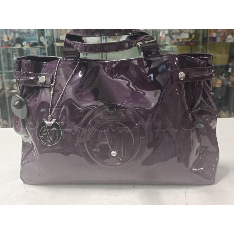 BORSA DONNA ARMANI VERNICE VIOLA | Mercatino dell'Usato Torino nizza 1