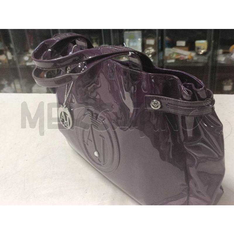 BORSA DONNA ARMANI VERNICE VIOLA | Mercatino dell'Usato Torino nizza 2