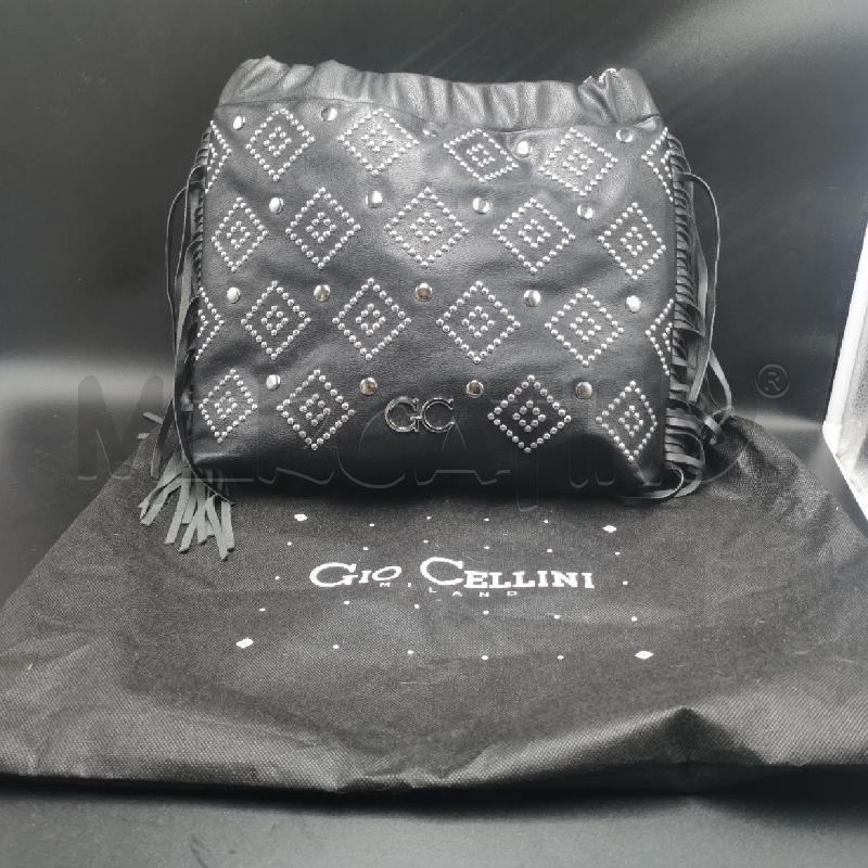 BORSA DONNA GIO' CELLINI NERO CON BORCHIE TRACOLLA  | Mercatino dell'Usato Torino nizza 1