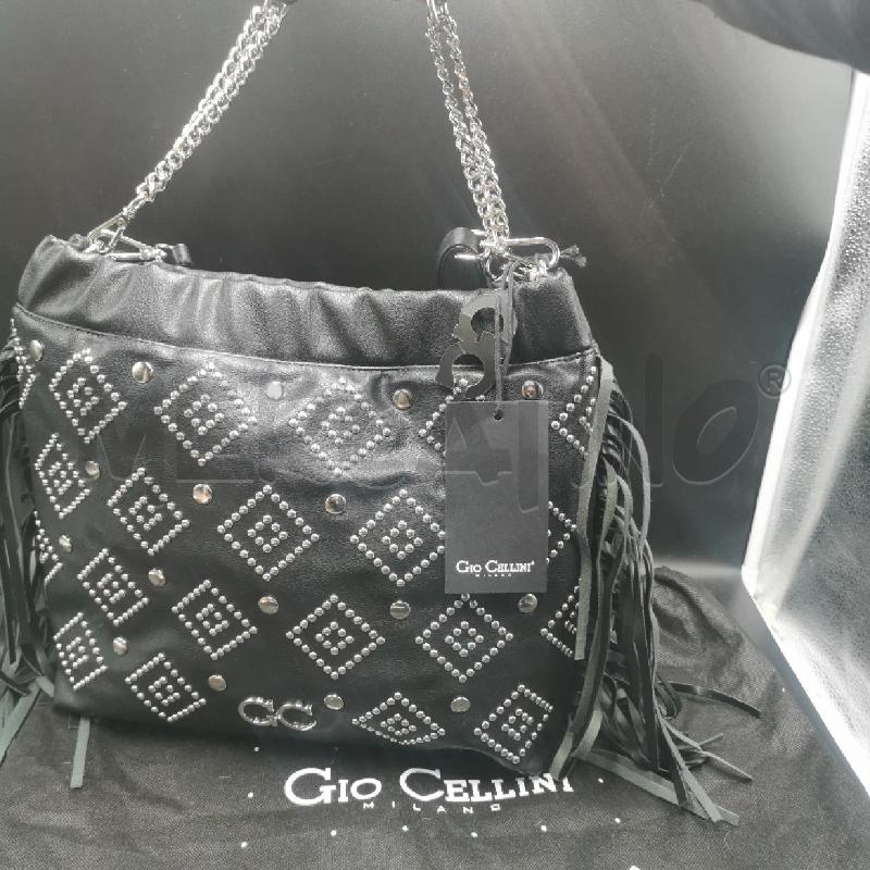 BORSA DONNA GIO' CELLINI NERO CON BORCHIE TRACOLLA  | Mercatino dell'Usato Torino nizza 3
