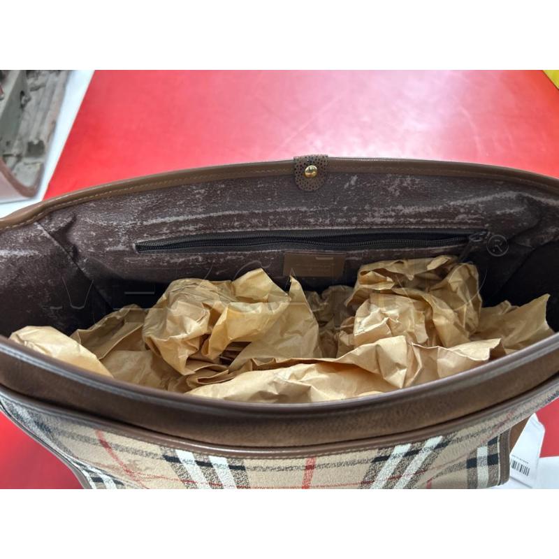 BORSA DONNA IN PELLE A QUADRI BEIGE | Mercatino dell'Usato Torino nizza 4
