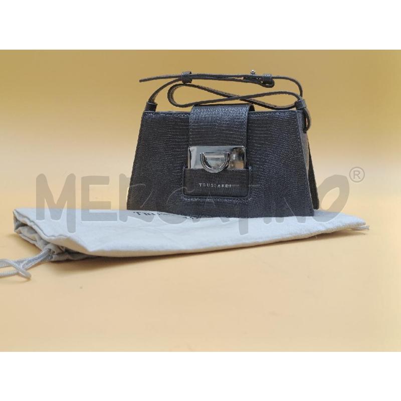 BORSA DONNA POCHETTE TRUSSARDI GRIGIA  | Mercatino dell'Usato Torino nizza 1