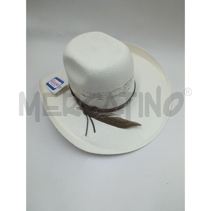 CAPPELLO RESISTOL BIANCO  CON PIUMA  | Mercatino dell'Usato Torino nizza 1