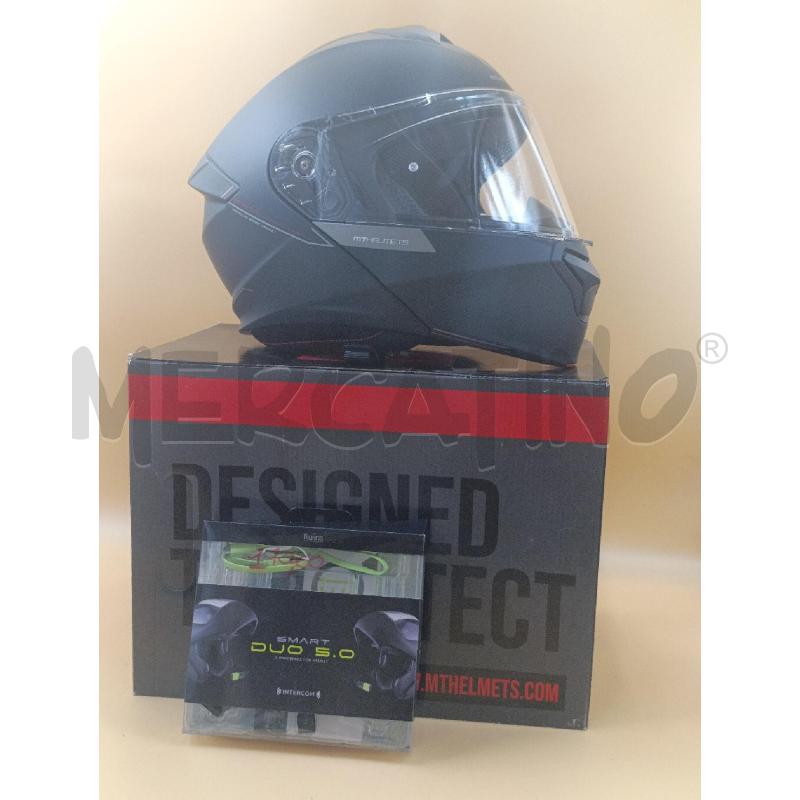 CASCO MOTO SOLID MATT NERO INTERFONO | Mercatino dell'Usato Torino nizza 1