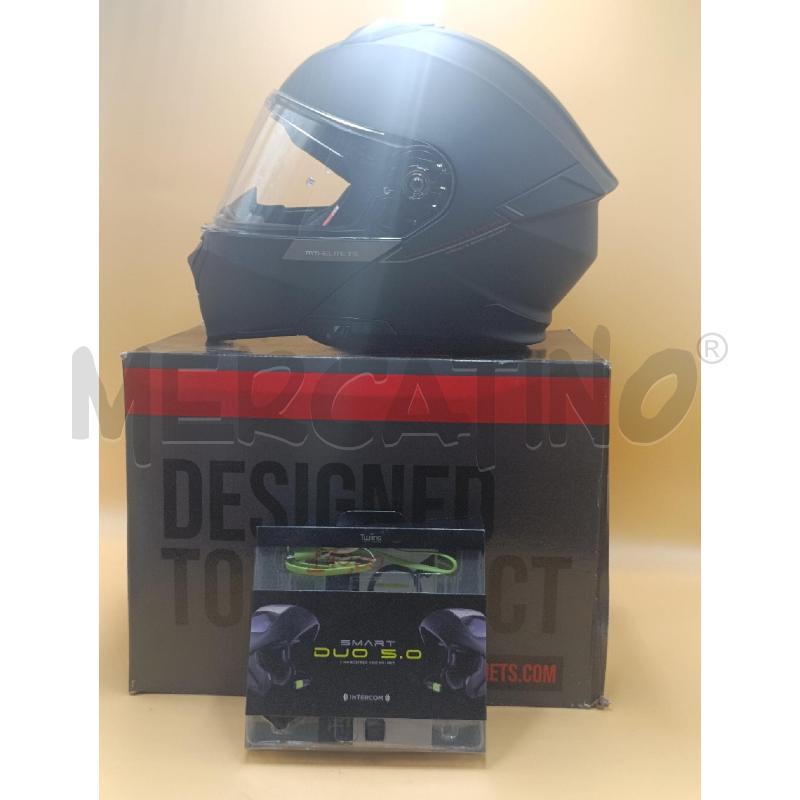 CASCO MOTO SOLID MATT NERO INTERFONO | Mercatino dell'Usato Torino nizza 3