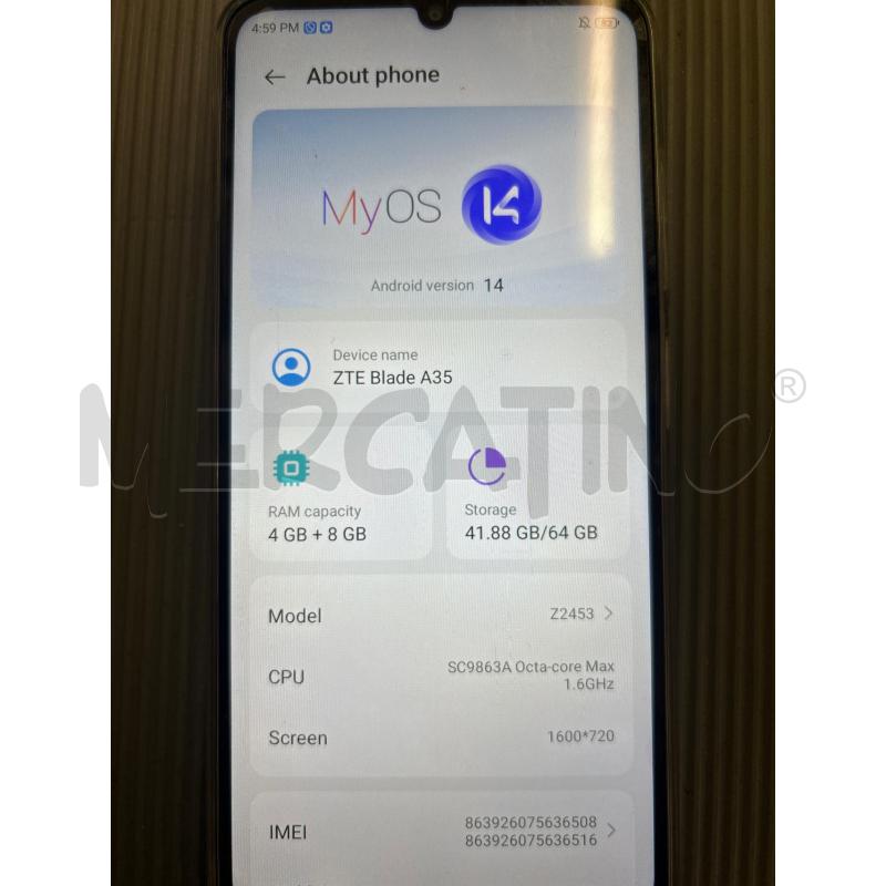 CELLULARE ZTE BLADE A35 4 GB+8GB  | Mercatino dell'Usato Torino nizza 3