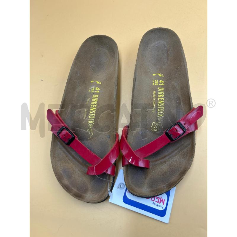 CIABATTE DONNA BIRKENSTOCK FIBIA ROSSA INFRADITO  | Mercatino dell'Usato Torino nizza 1