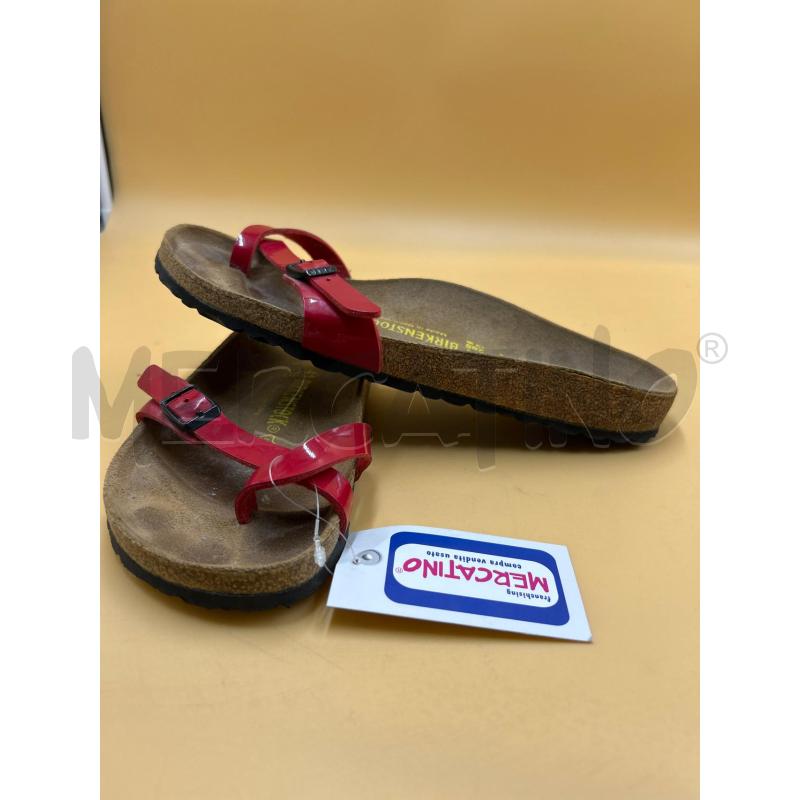 CIABATTE DONNA BIRKENSTOCK FIBIA ROSSA INFRADITO  | Mercatino dell'Usato Torino nizza 3