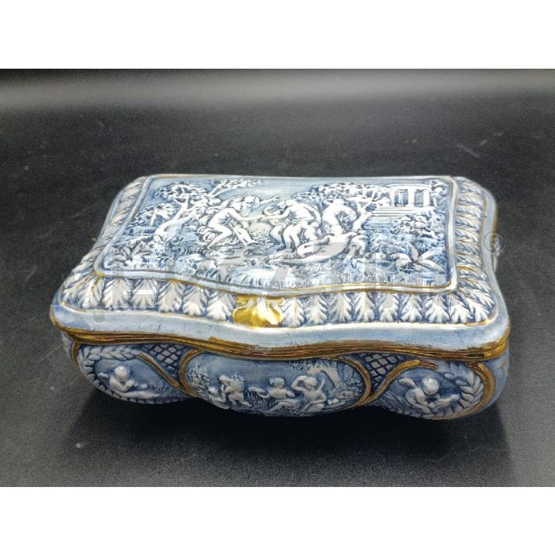 COFANETTO CAPODIMONTE COLORE BLU | Mercatino dell'Usato Torino nizza 1