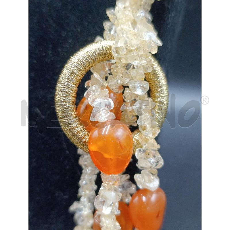 COLLANA  CON PIETRE ARANCIONI E PIETRA DI LUNA | Mercatino dell'Usato Torino nizza 2