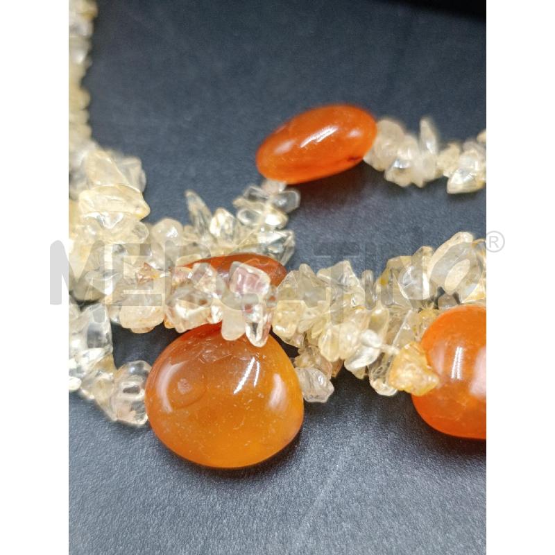 COLLANA  CON PIETRE ARANCIONI E PIETRA DI LUNA | Mercatino dell'Usato Torino nizza 3