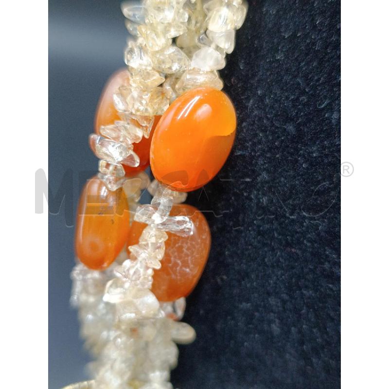COLLANA  CON PIETRE ARANCIONI E PIETRA DI LUNA | Mercatino dell'Usato Torino nizza 4