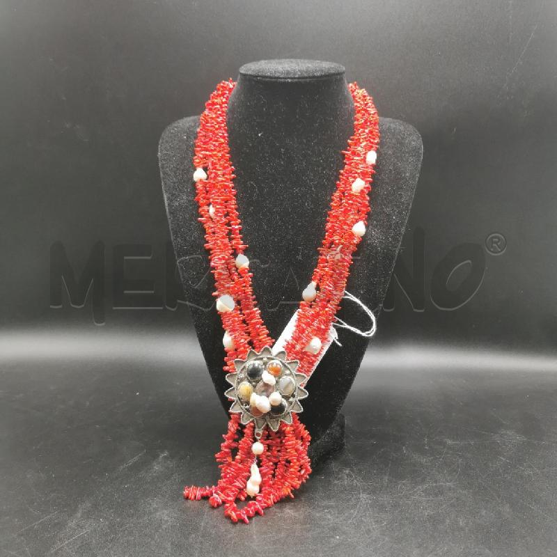 COLLANA  CORALLO CON CIONDOLO E PIETRE | Mercatino dell'Usato Torino nizza 1