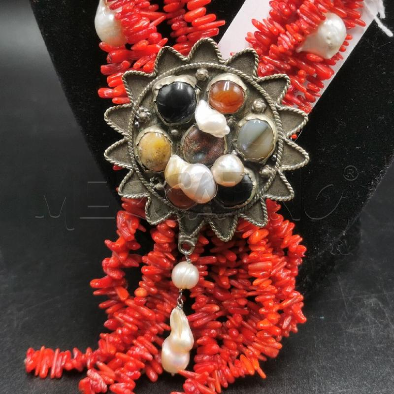 COLLANA  CORALLO CON CIONDOLO E PIETRE | Mercatino dell'Usato Torino nizza 2