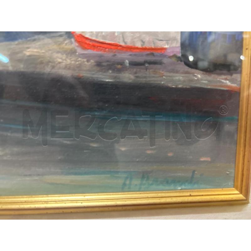 DIPINTO A.BRANDI PAESAGGIO CON BARCHE  | Mercatino dell'Usato Torino nizza 3
