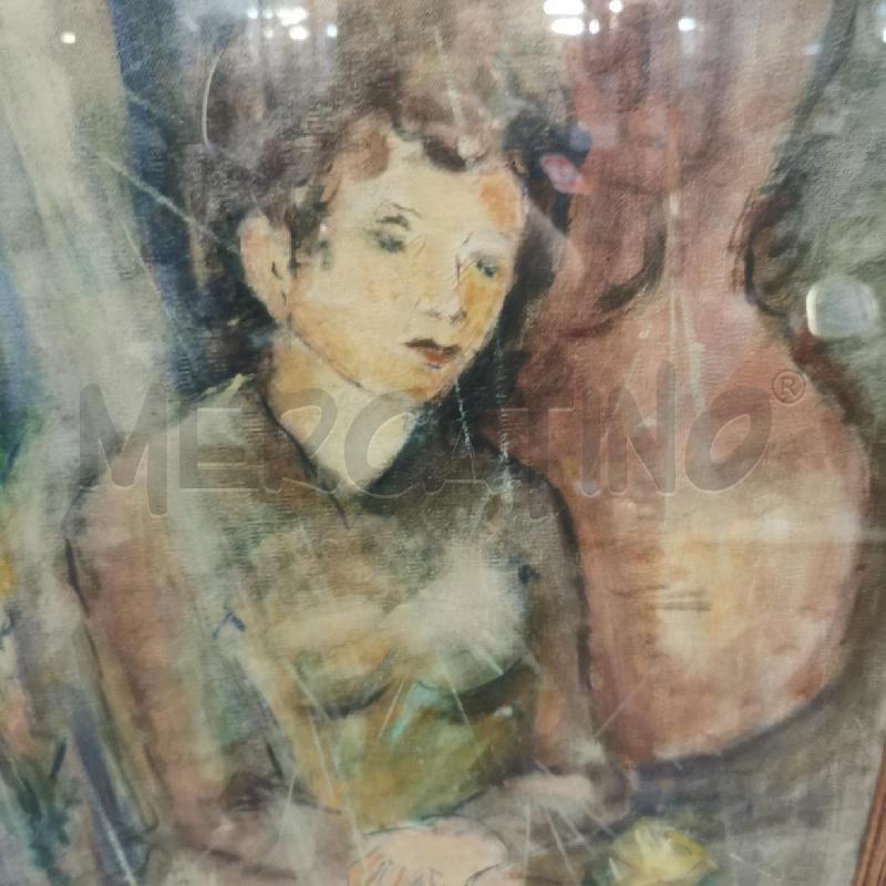 DIPINTO ACHILLE DE CARLO DONNA CON ROSA IN MANO | Mercatino dell'Usato Torino nizza 2