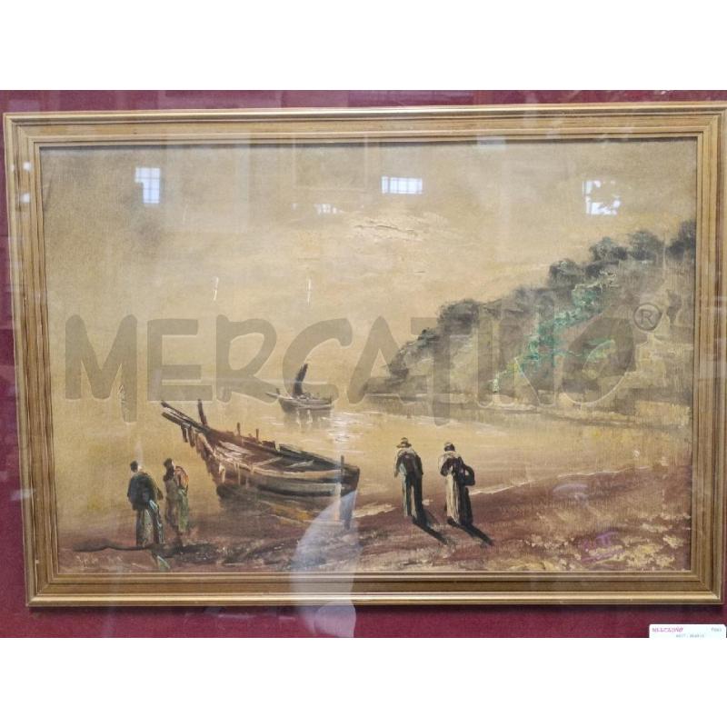 DIPINTO AD OLIO ELIO BOTT PAESAGGIO MARINO CON PESCATORI | Mercatino dell'Usato Torino nizza 2