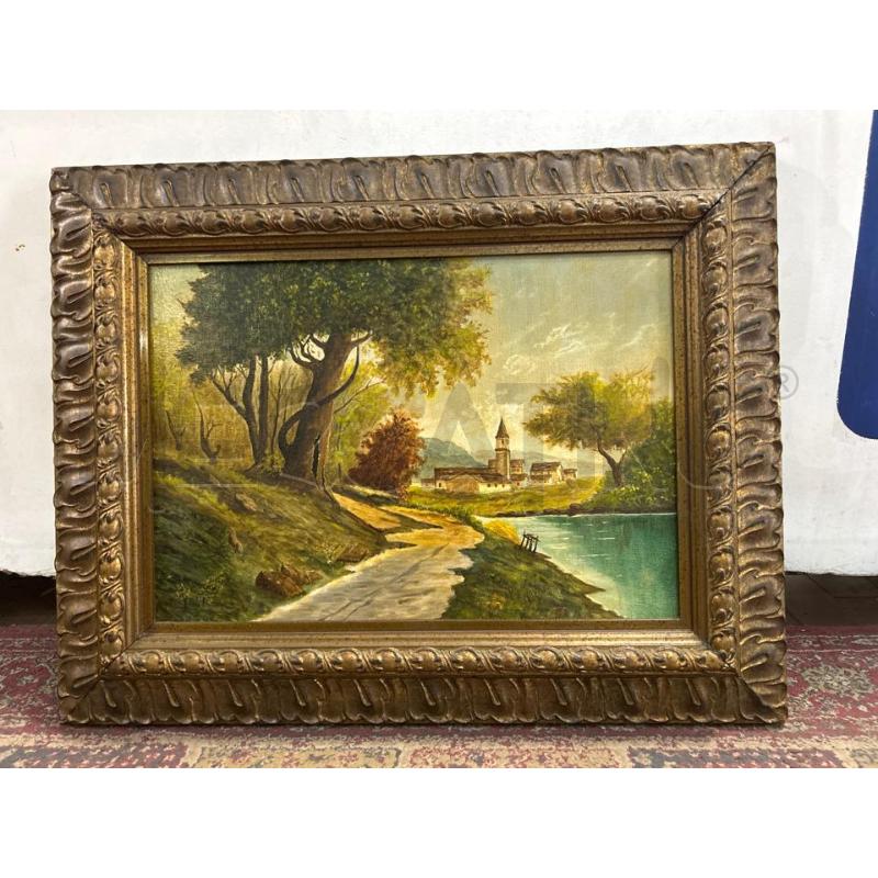 DIPINTO PAESAGGIO CORNICE IN LEGNO | Mercatino dell'Usato Torino nizza 1