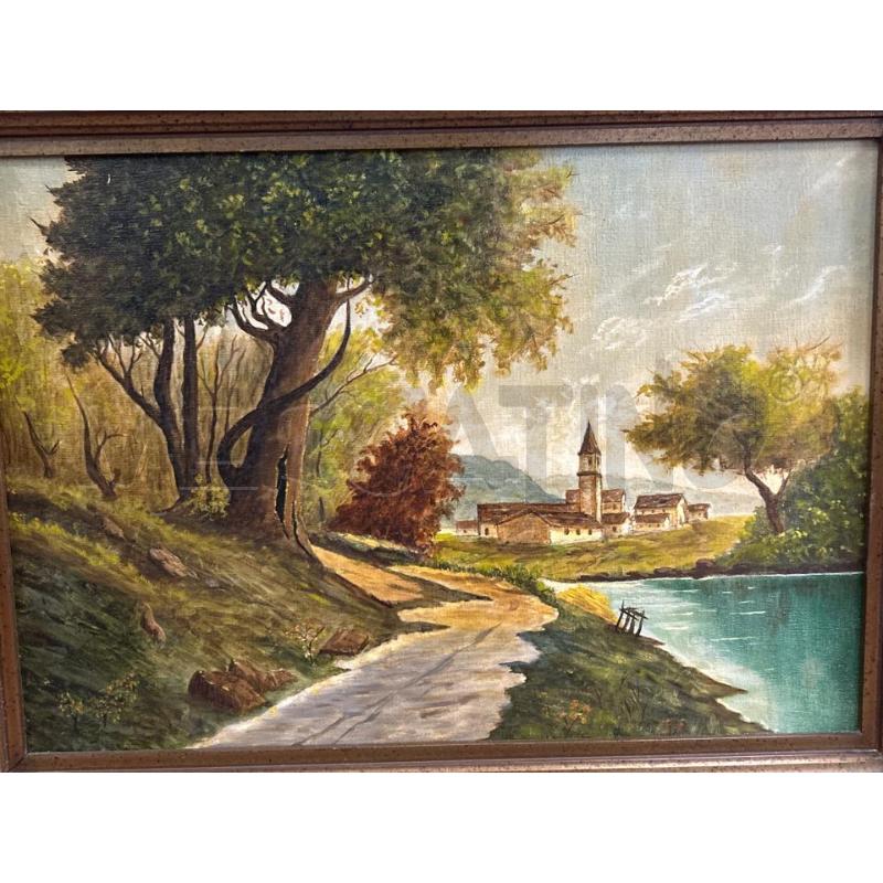 DIPINTO PAESAGGIO CORNICE IN LEGNO | Mercatino dell'Usato Torino nizza 2