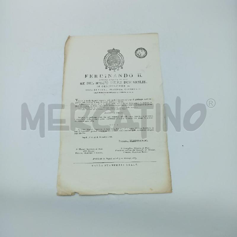 DOCUMENTO FERNANDO II | Mercatino dell'Usato Torino tommaso grossi 1