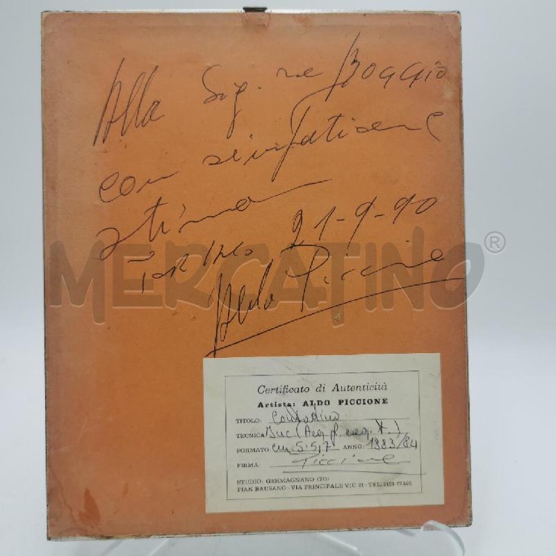 INCISIONE PICCOLA ALDO PICCIONE | Mercatino dell'Usato Torino nizza 3